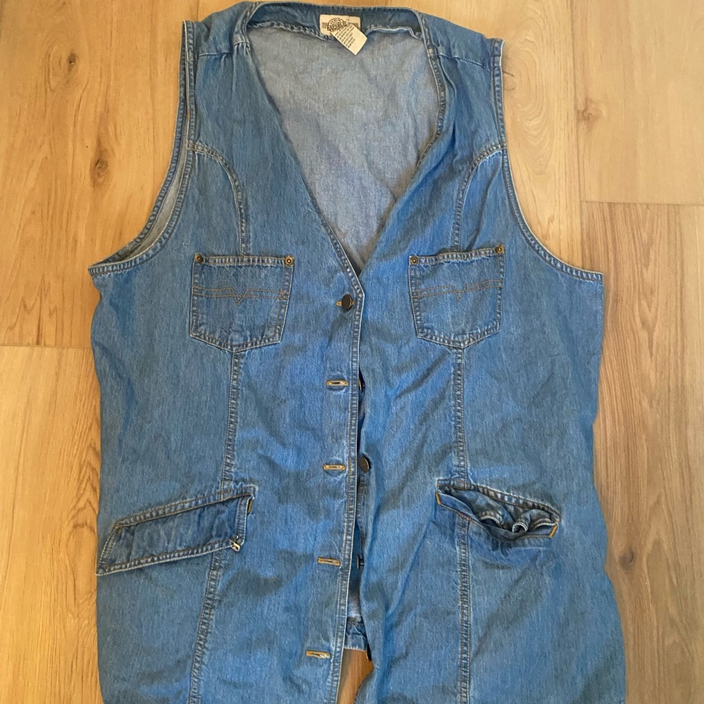Denim Utility Vest - Blue